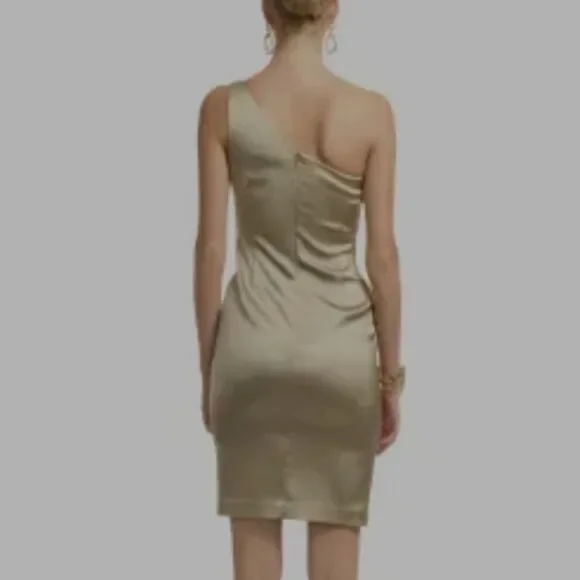 BRAND NEW CALVIN KLEIN STRETCH SILK SATIN ONE SHOULDER SHEATH DRESS - Picture 12 of 12